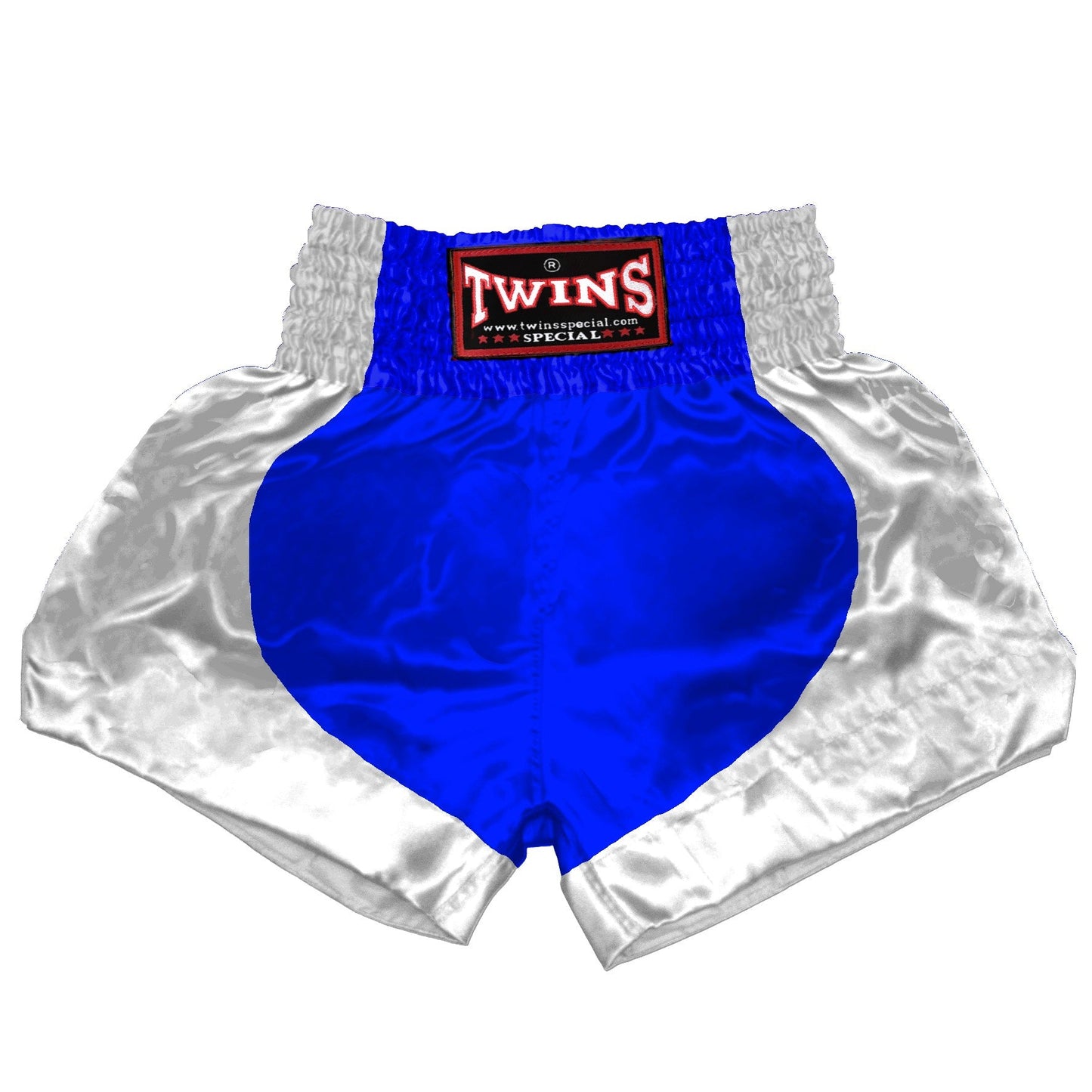 TWINS Muay Thai Shorts - Dual - Bold Colors - Parabola - White - Legs - Red, Brown, Green, Blue, Lavender