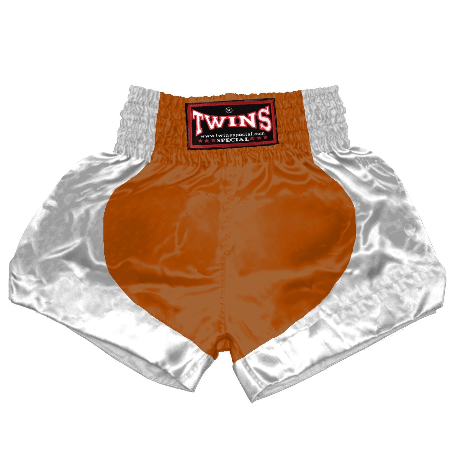 TWINS Muay Thai Shorts - Dual - Bold Colors - Parabola - White - Legs - Red, Brown, Green, Blue, Lavender