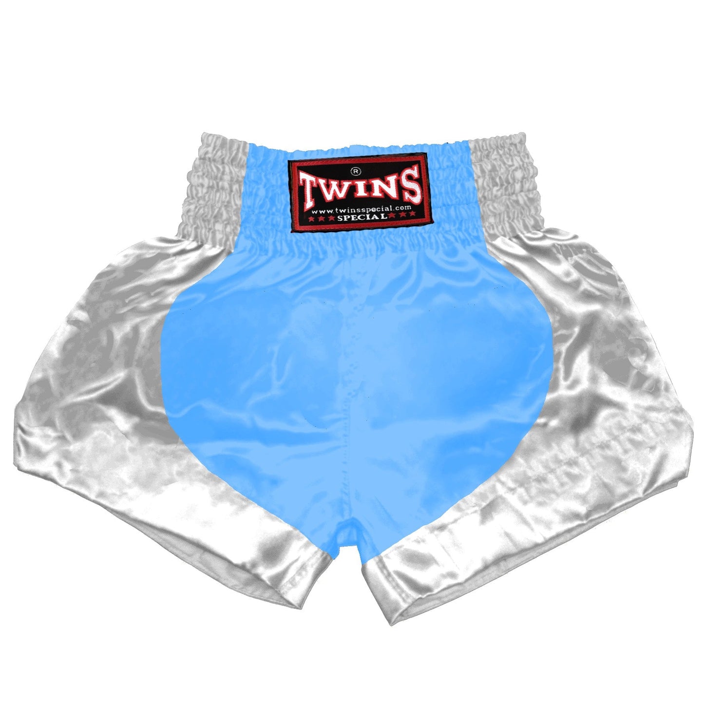 TWINS Muay Thai Shorts - Dual - Bright Colors - Parabola - White - Legs - Orange, Yellow, Olive, Light Blue, Pink