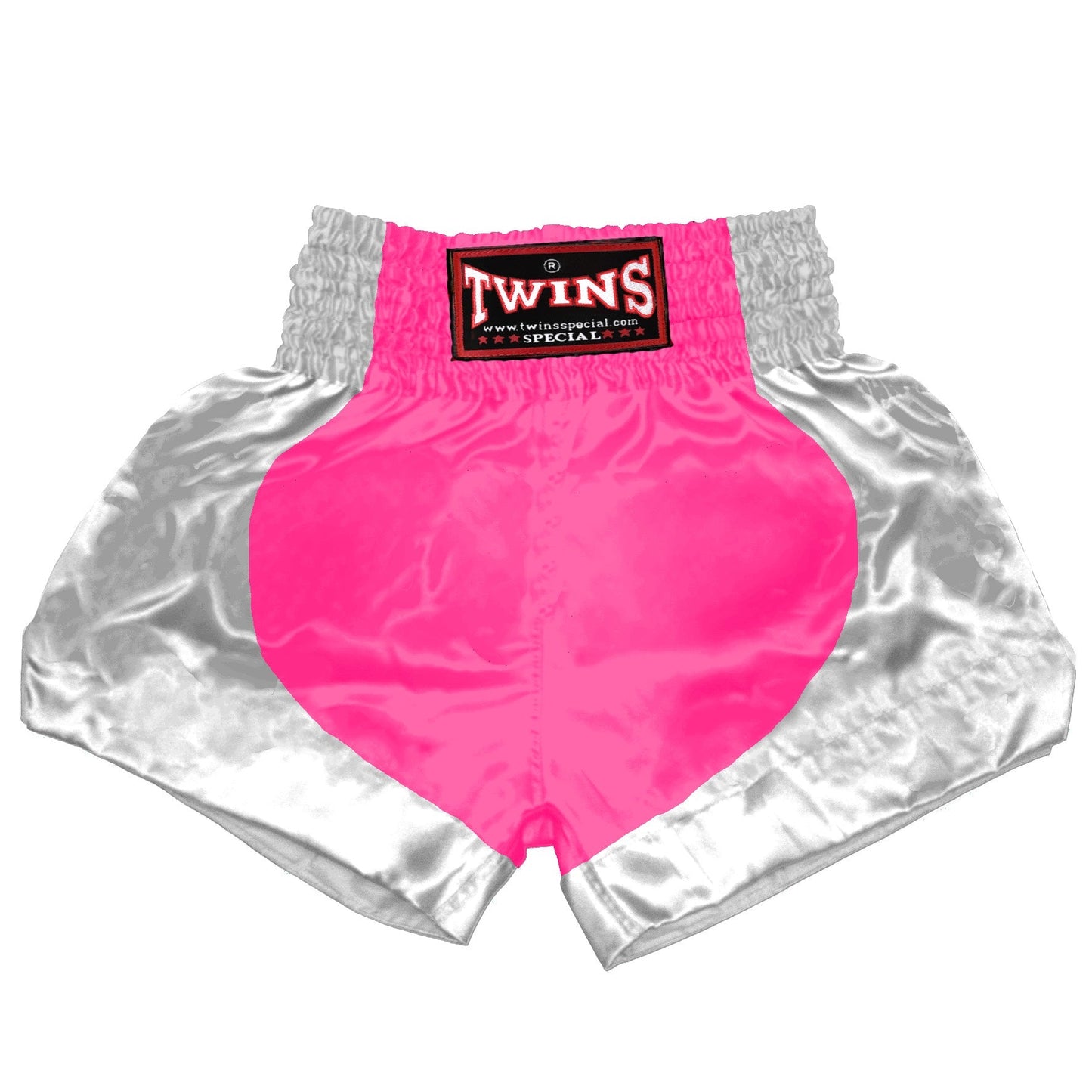 TWINS Muay Thai Shorts - Dual - Bright Colors - Parabola - White - Legs - Orange, Yellow, Olive, Light Blue, Pink