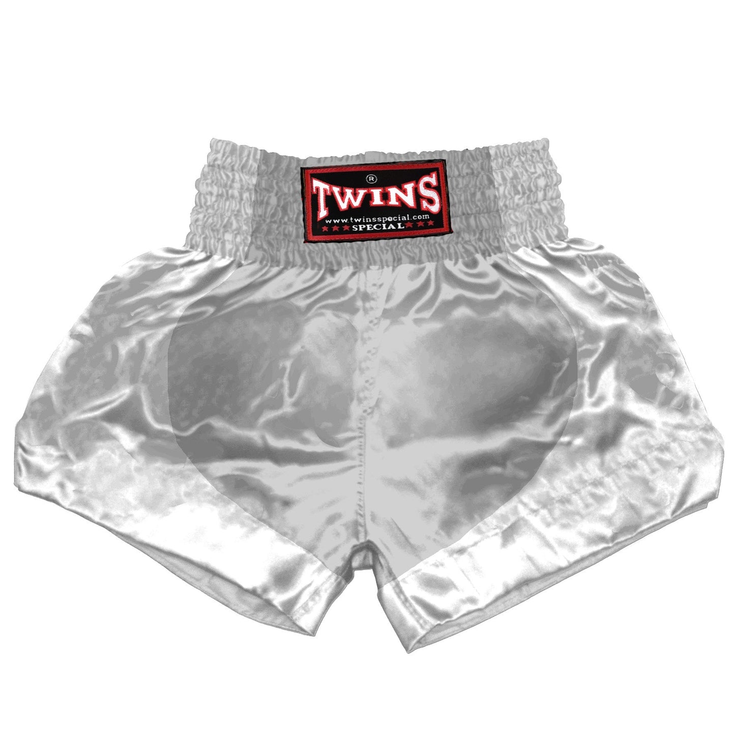 TWINS Muay Thai Shorts - Dual - Classic Tones - Parabola - White - Legs - Grey, White, Gold, Silver