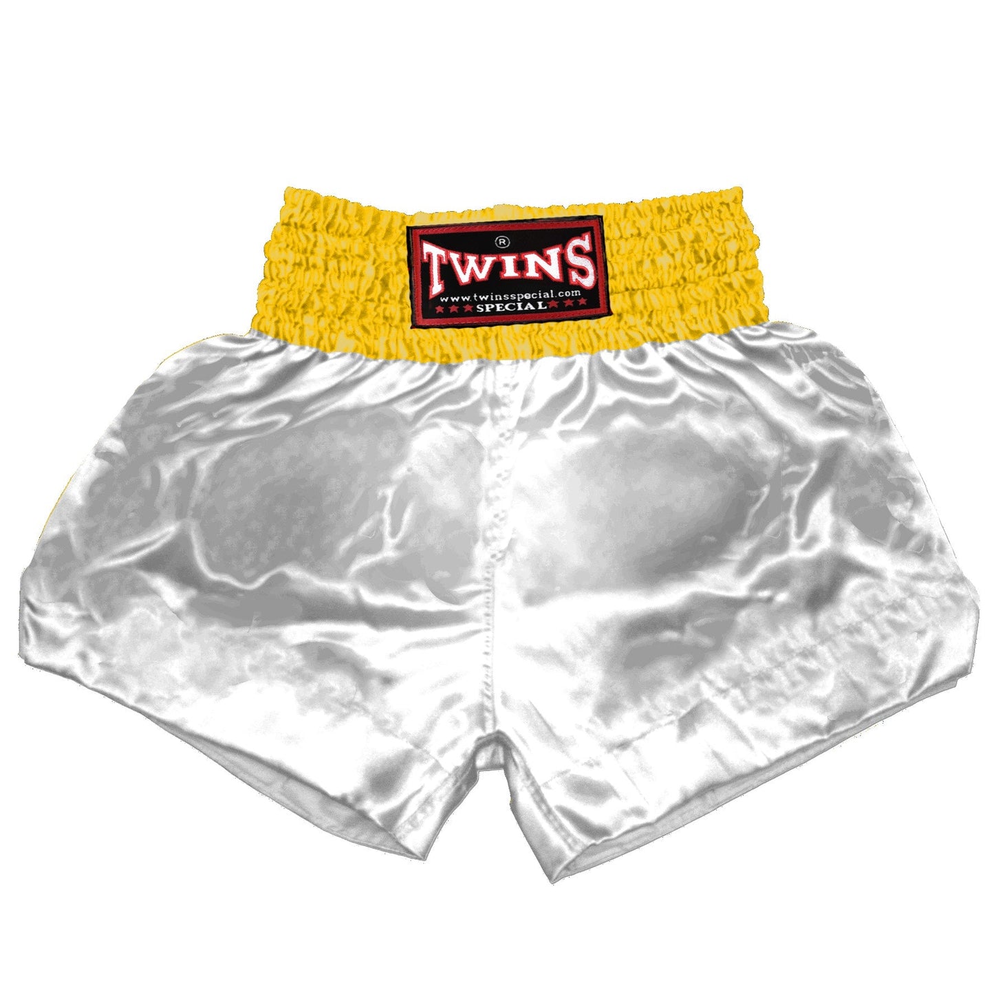 TWINS Muay Thai Shorts - Dual - Classic Tones - Waistband - Grey, Black, Gold, Silver - Legs - White