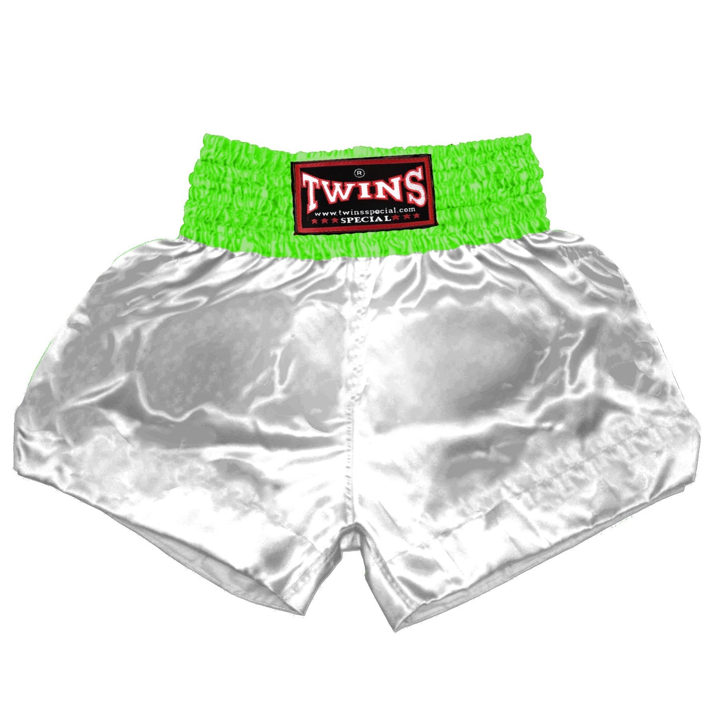 TWINS Muay Thai Shorts - Dual - Bold Colors - Waistband - Red, Brown, Green, Blue, Lavender - Legs - White