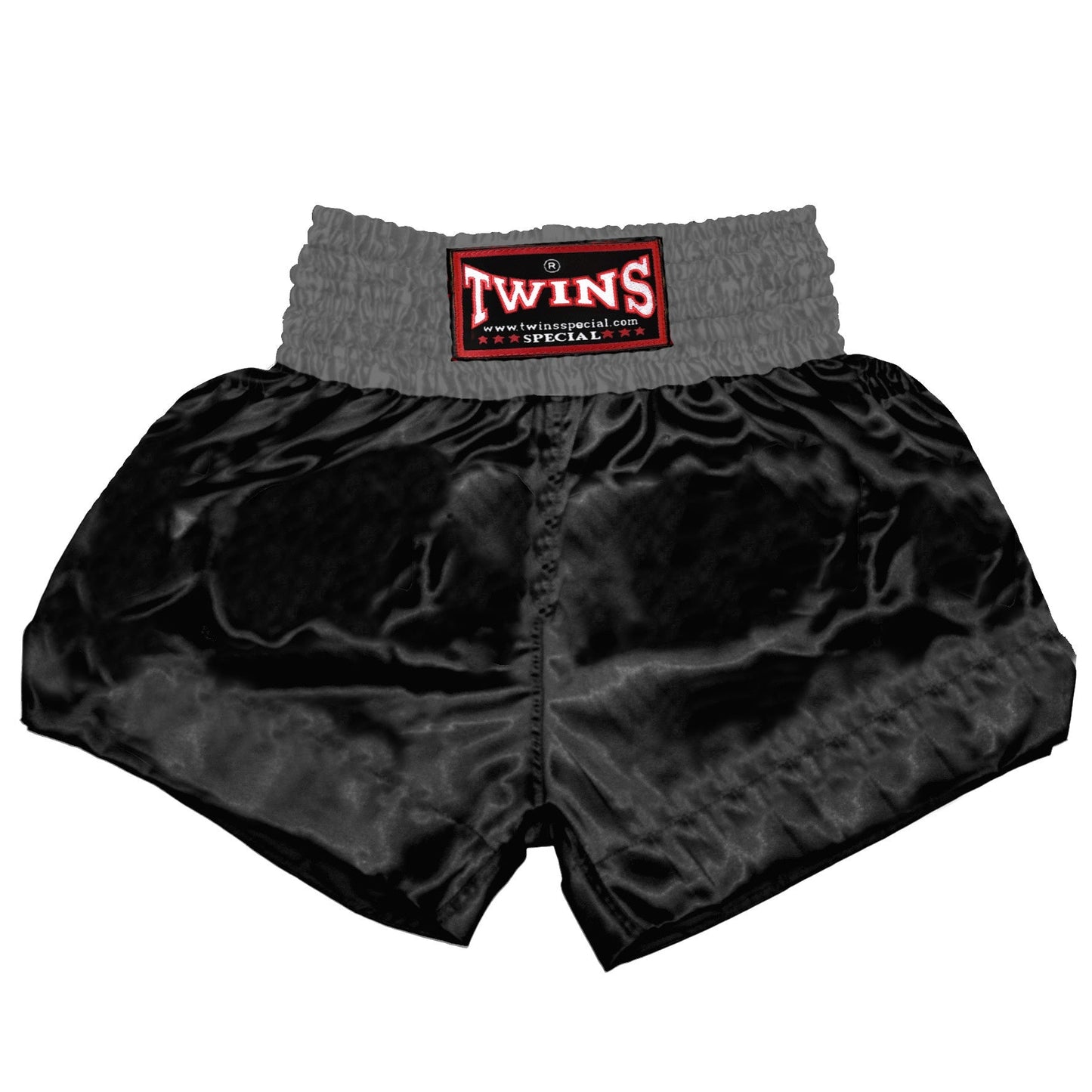 TWINS Muay Thai Shorts - Dual - Classic Tones - Waistband - Grey, White, Gold, Silver - Legs - Black