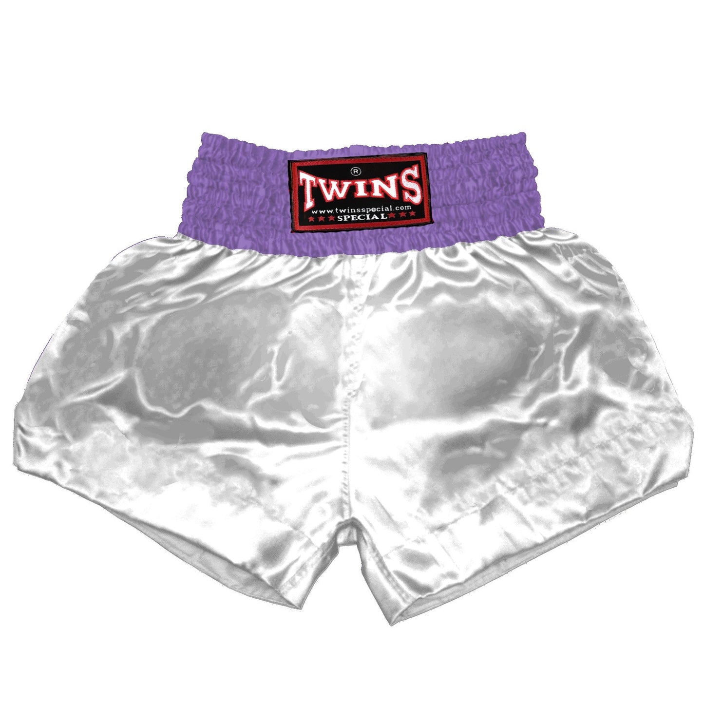 TWINS Muay Thai Shorts - Dual - Bold Colors - Waistband - Red, Brown, Green, Blue, Lavender - Legs - White