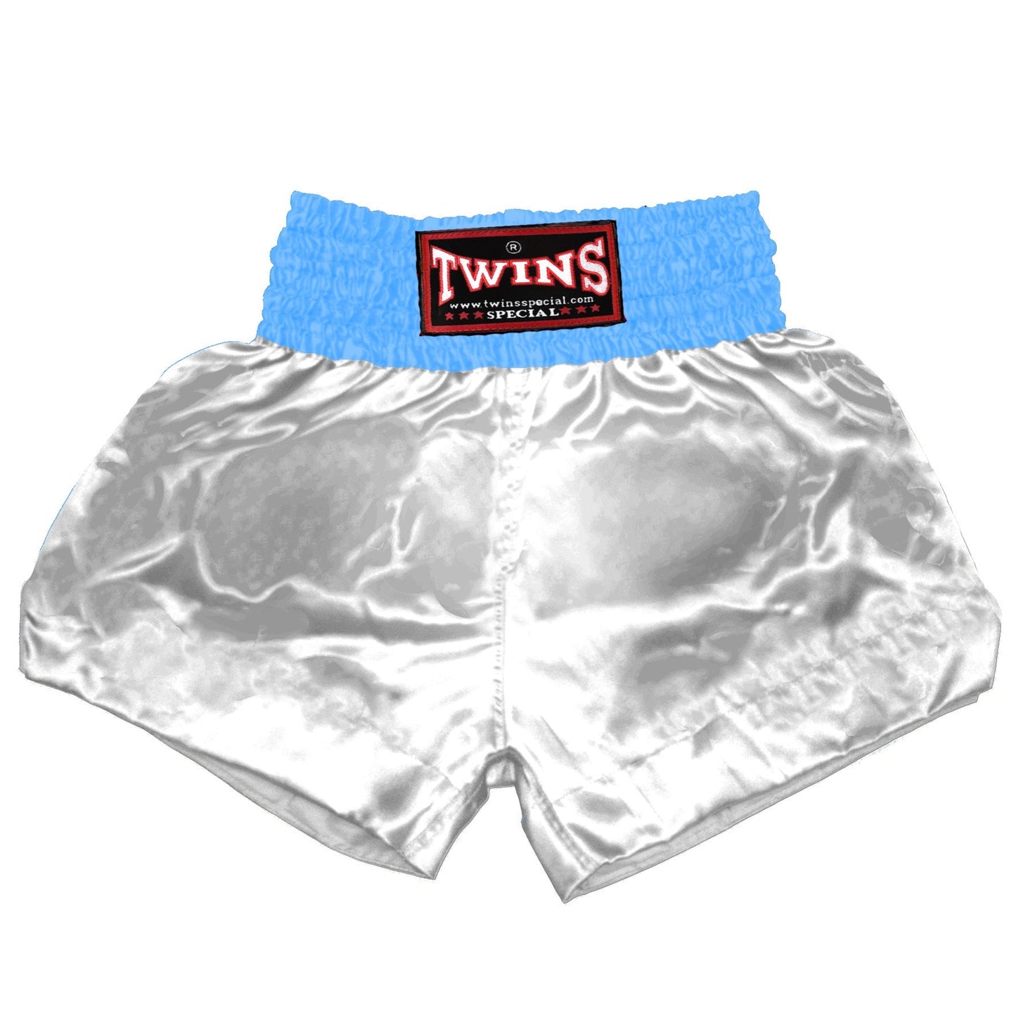 TWINS Muay Thai Shorts - Dual - Bright Colors - Waistband - Orange, Yellow, Olive, Light Blue, Pink - Legs - White