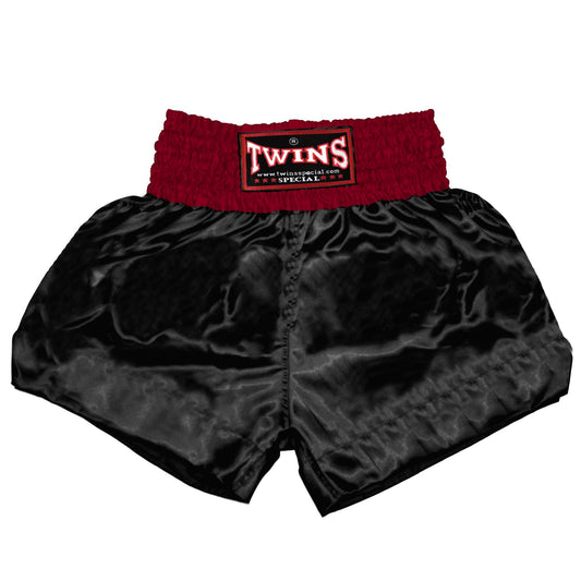 TWINS Muay Thai Shorts - Dual - Dark Colors - Waistband - Maroon, Dark Brown, Green, Navy Blue, Purple - Legs - Black