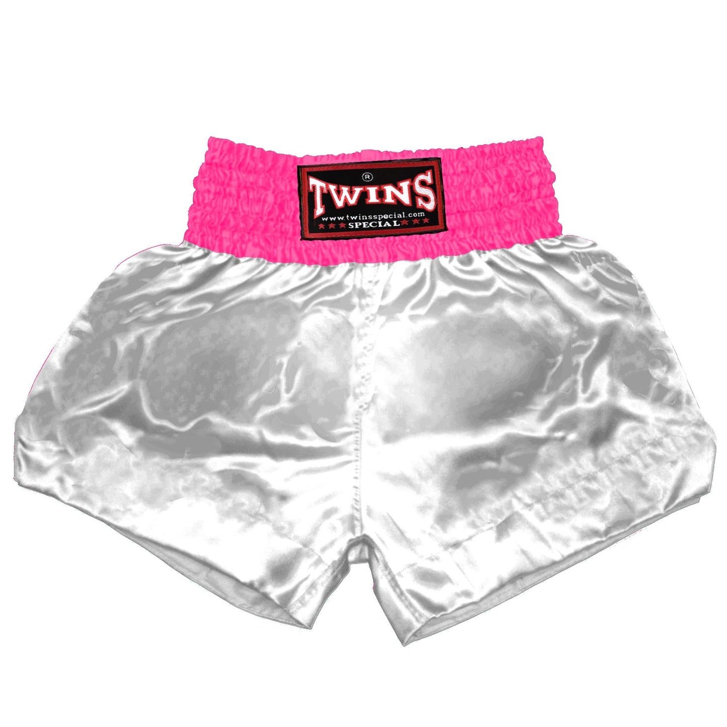 TWINS Muay Thai Shorts - Dual - Bright Colors - Waistband - Orange, Yellow, Olive, Light Blue, Pink - Legs - White