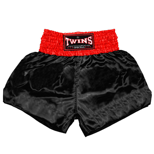 TWINS Muay Thai Shorts - Dual - Bold Colors - Waistband - Red, Brown, Green, Blue, Lavender - Legs - Black