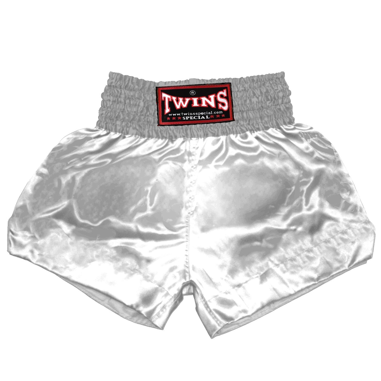 TWINS Muay Thai Shorts - Dual - Classic Tones - Waistband - Grey, Black, Gold, Silver - Legs - White