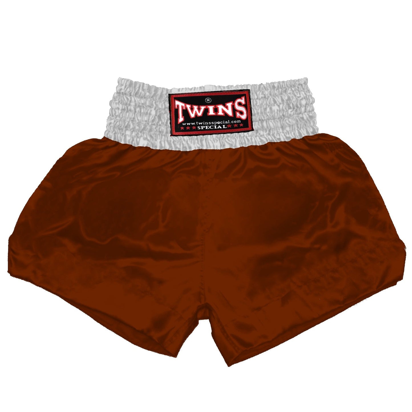 TWINS Muay Thai Shorts - Dual - Dark Colors - Waistband - White - Legs - Maroon, Dark Brown, Green, Navy Blue, Purple