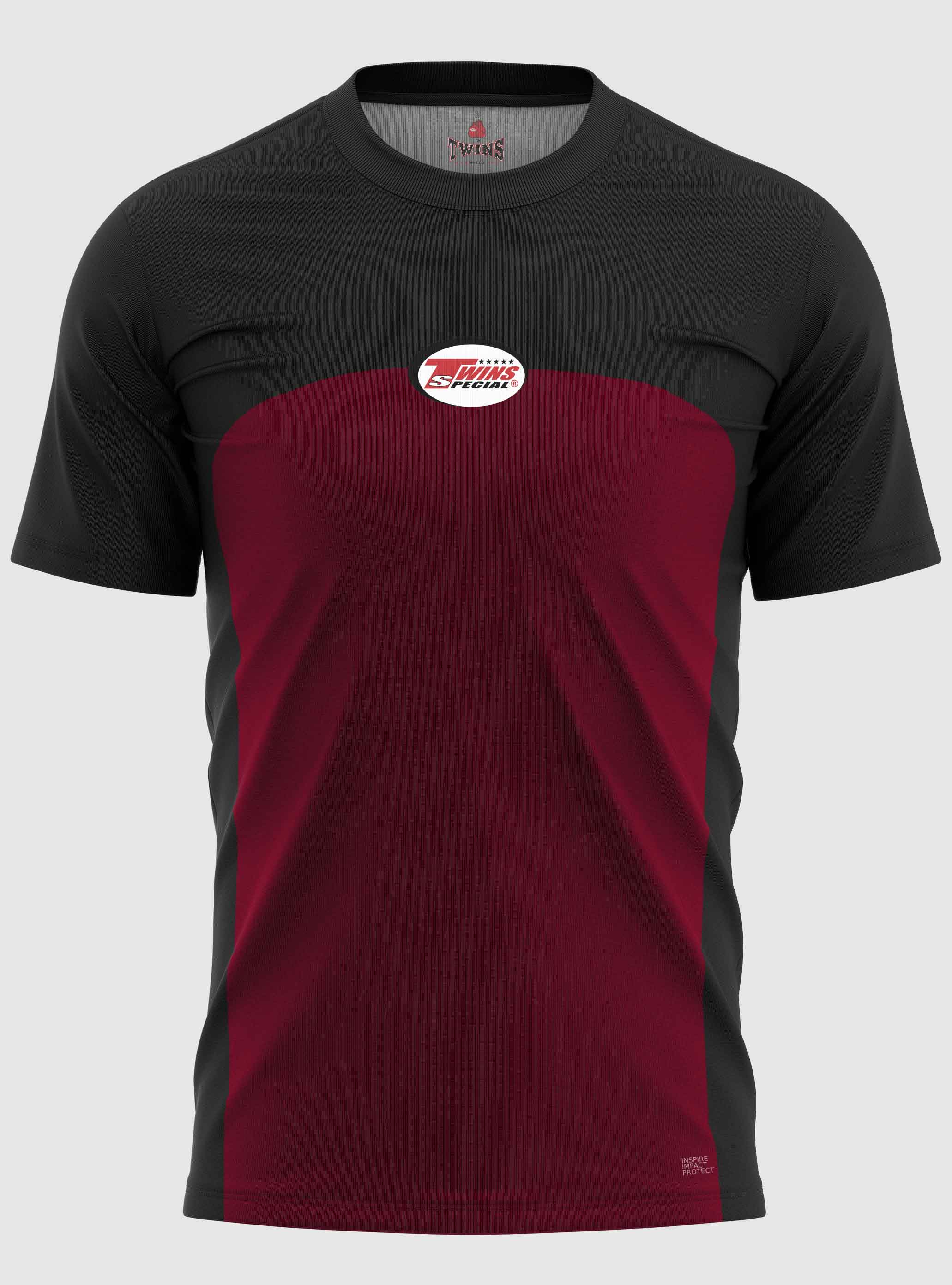 TWINS Muay Thai Boxing T-Shirts - Dual - Dark Colors - Arch - Black - Shirts - Maroon, Dark Brown, Dark-Green, Navy Blue, Purple