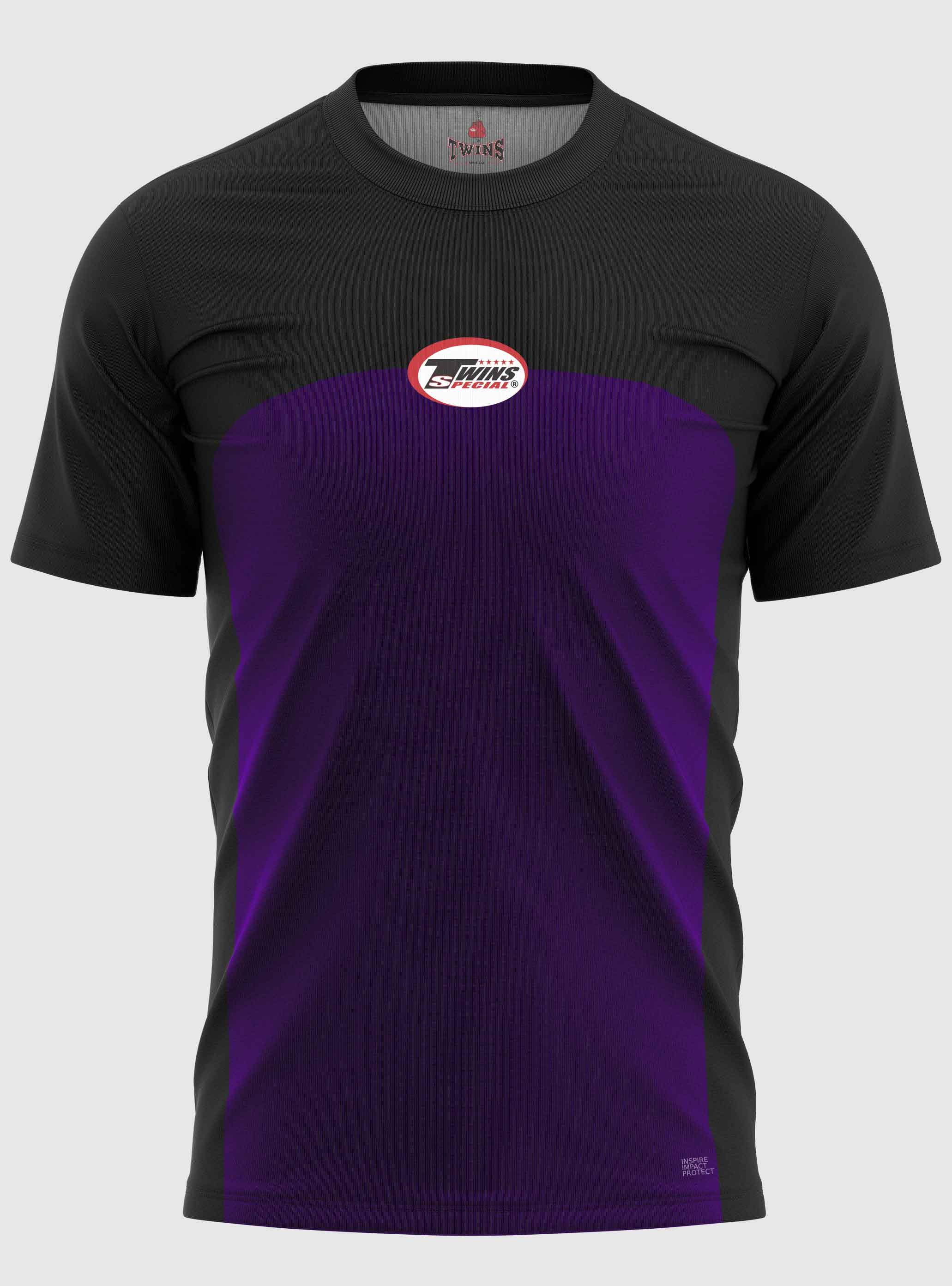 TWINS Muay Thai Boxing T-Shirts - Dual - Dark Colors - Arch - Black - Shirts - Maroon, Dark Brown, Dark-Green, Navy Blue, Purple