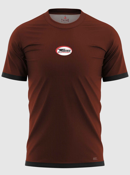 TWINS Muay Thai Boxing T-Shirts - Dual - Dark Colors - Arm Band - Black - Shirt - Maroon, Dark Brown, Green, Navy Blue, Purple