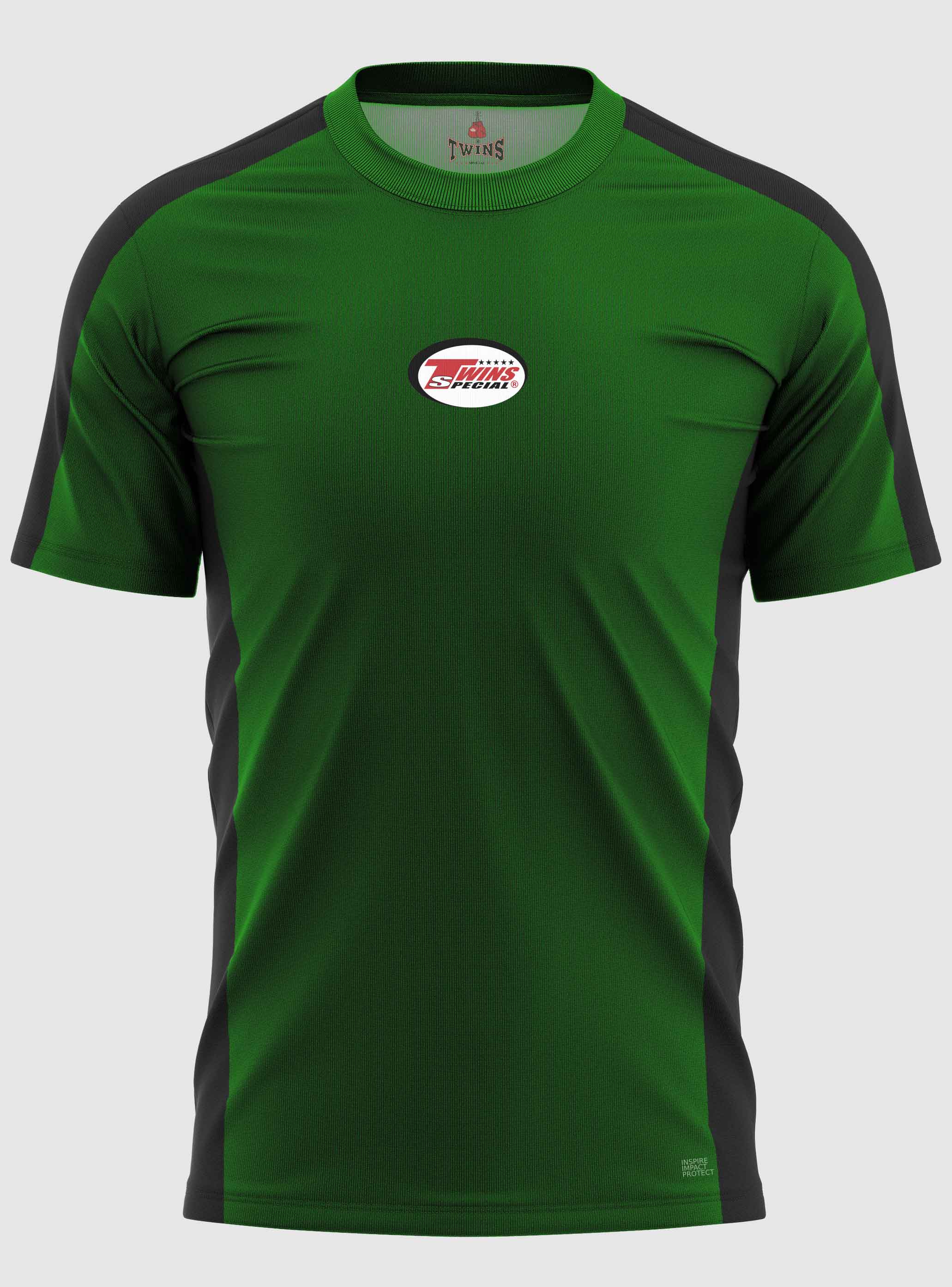 TWINS Muay Thai Boxing T-Shirts - Dual - Dark Colors - Sidebands - Black - Shirt - Maroon, Dark Brown, Dark-Green, Navy Blue, Purple