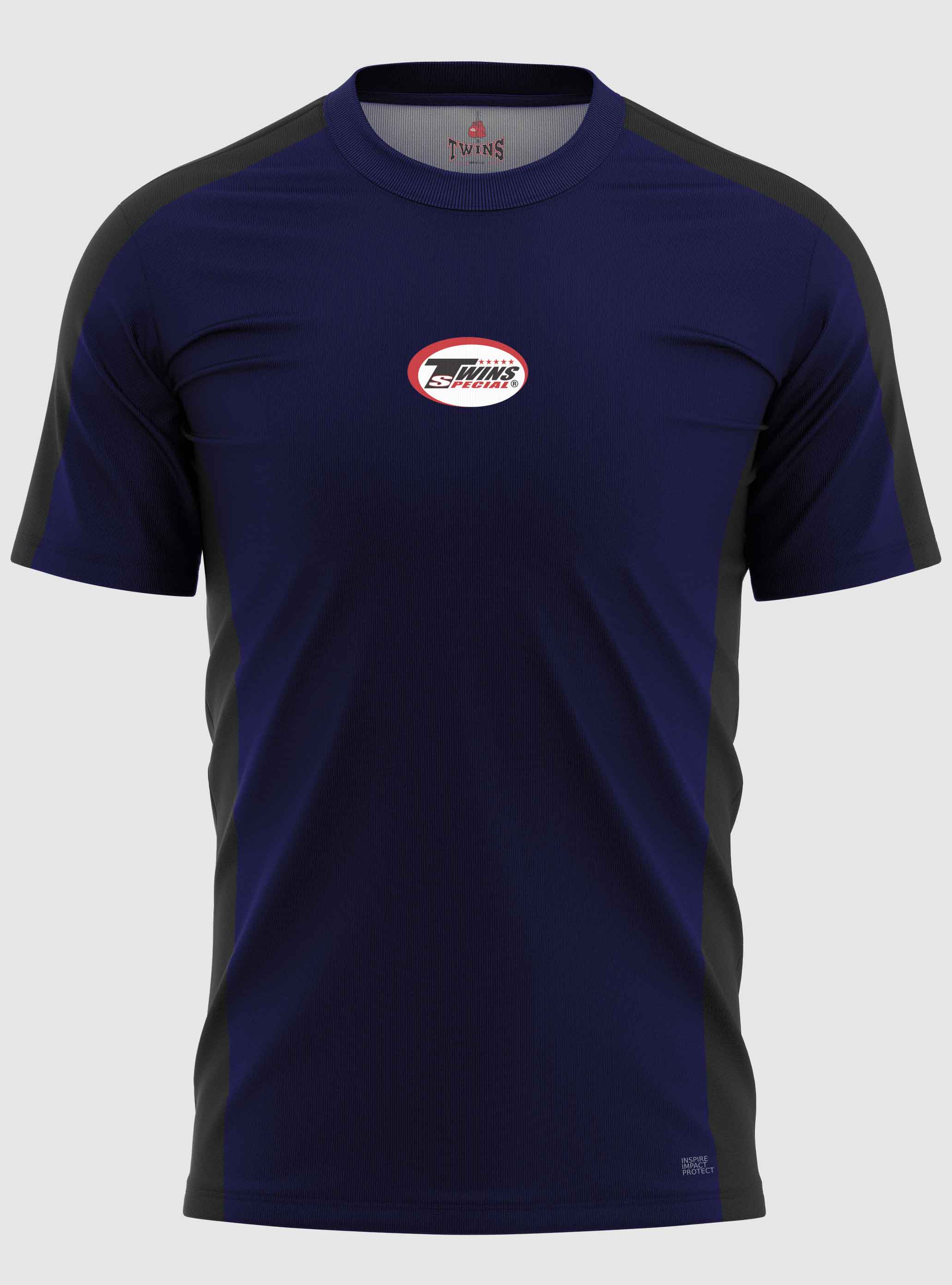 TWINS Muay Thai Boxing T-Shirts - Dual - Dark Colors - Sidebands - Black - Shirt - Maroon, Dark Brown, Dark-Green, Navy Blue, Purple