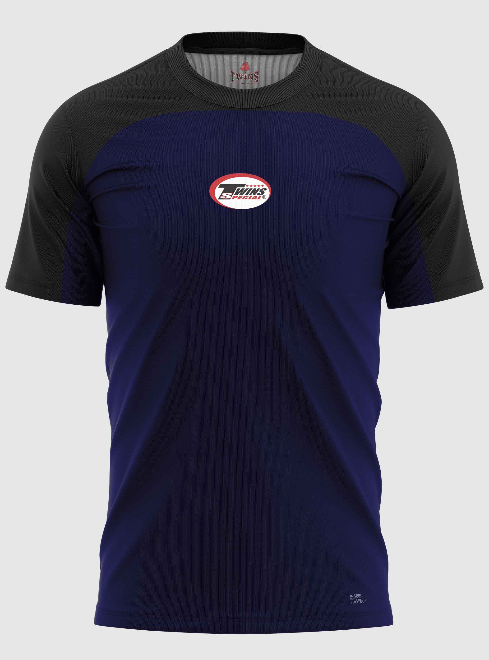 TWINS Muay Thai Boxing T-Shirts - Dual - Dark Colors - Topband - Black - Shirt - Maroon, Dark Brown, Dark-Green, Navy Blue, Purple