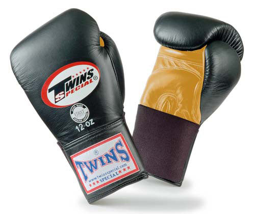 TWINS SPECIAL Boxing Gloves- Dual Classic Tones- Premium Leather w/ Elastic- Black, White, Gold, Silver