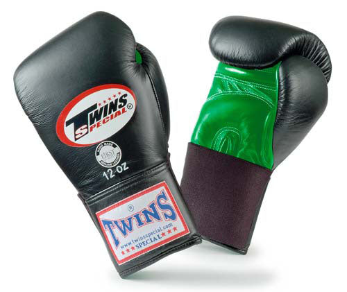 TWINS SPECIAL Boxing Gloves- Dual Bold Colors- Premium Leather w/ Elastic- Blue, Brown, Green, Purple, Red