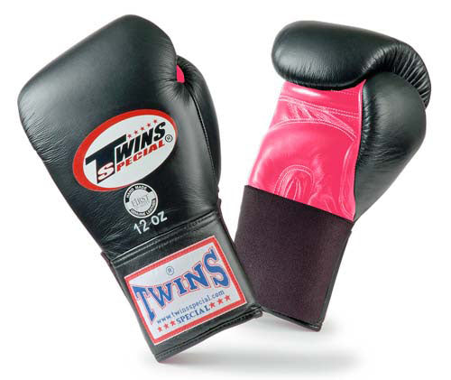 TWINS SPECIAL Boxing Gloves- Dual Light Colors- Premium Leather w/ Elastic- Light Blue, Orange, Pink, Yellow, Black