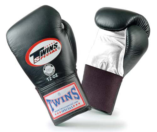 TWINS SPECIAL Boxing Gloves- Dual Classic Tones- Premium Leather w/ Elastic- Black, White, Gold, Silver