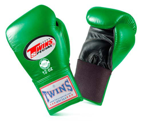 TWINS SPECIAL Boxing Gloves- Dual Bold Colors- Premium Leather w/ Elastic- Blue, Brown, Green, Purple, Red