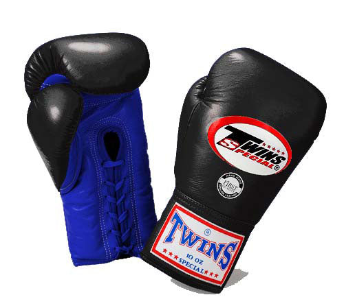 TWINS Boxing Gloves- Dual Bold Colors- Premium Leather w/ Laceup - Green - Blue - Red - Purple - Fist - Black - Palm