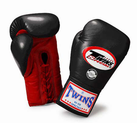 TWINS Boxing Gloves- Dual Bold Colors- Premium Leather w/ Laceup - Green - Blue - Red - Purple - Fist - Black - Palm