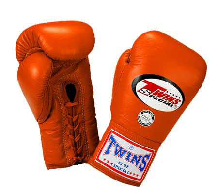 TWINS Boxing Gloves- Premium Leather w/ Laceup - Light Colors - Pink - Orange - Light Blue - Yellow