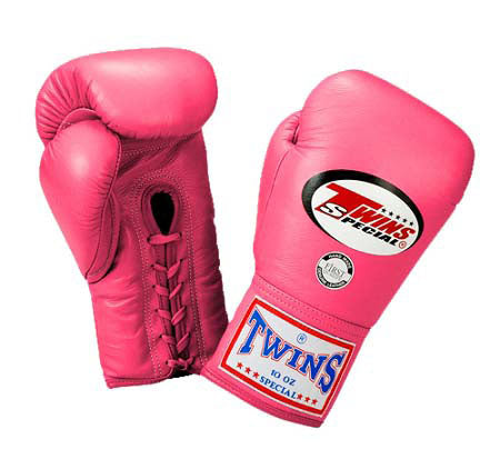 TWINS Boxing Gloves- Premium Leather w/ Laceup - Light Colors - Pink - Orange - Light Blue - Yellow