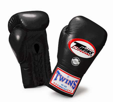 TWINS Boxing Gloves- Premium Leather w/ Laceup - Classic Tones - White - Silver - Black