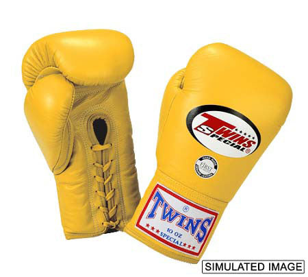 TWINS Boxing Gloves- Premium Leather w/ Laceup - Light Colors - Pink - Orange - Light Blue - Yellow