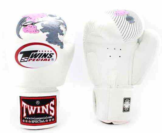 TWINS Boxing Gloves - Flower - Pink, White