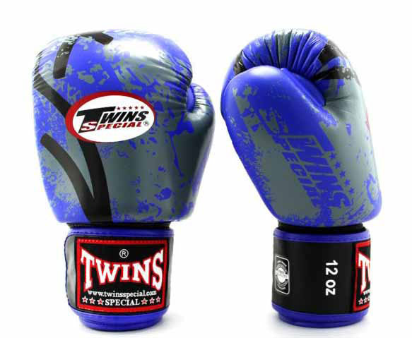 TWINS Boxing Gloves - Blue Bento - Velcro Wrist - FBGVL3-38