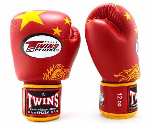 TWINS Boxing Gloves - China Flag - Yellow, Red