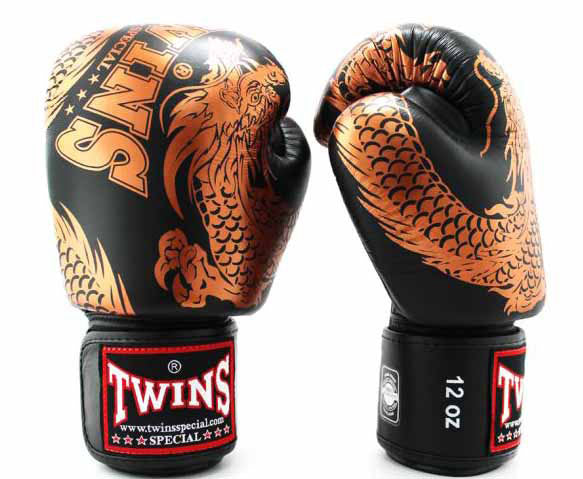 TWINS Boxing Gloves - Dragon - Black, White, Copper, Gold, Red, Blue