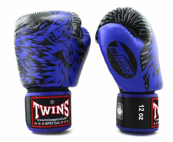 TWINS Boxing Gloves - Wolf - Black, White, Yellow, Grey, Light Blue, Orange, Pink, Red, Blue