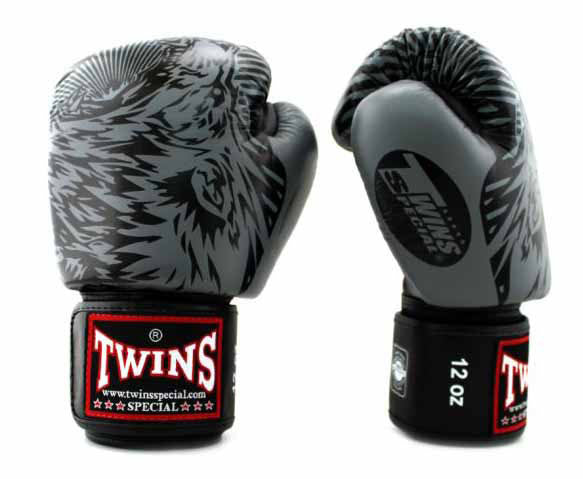 TWINS Boxing Gloves - Wolf - Black, White, Yellow, Grey, Light Blue, Orange, Pink, Red, Blue