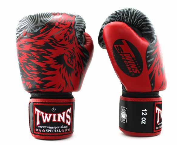 TWINS Boxing Gloves - Wolf - Black, White, Yellow, Grey, Light Blue, Orange, Pink, Red, Blue