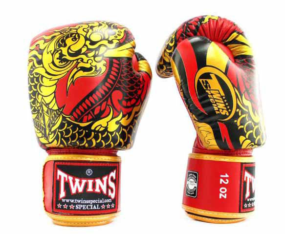 TWINS Boxing Gloves - Naga - Black, White, Gold, Silver, Red