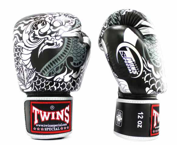 TWINS Boxing Gloves - Naga - Black, White, Gold, Silver, Red