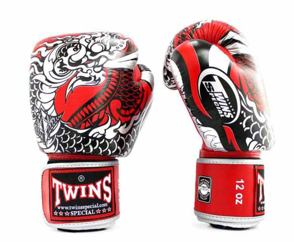 TWINS Boxing Gloves - Naga - Black, White, Gold, Silver, Red