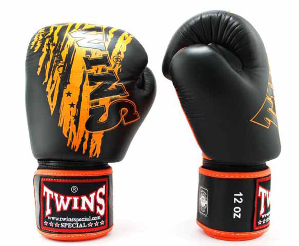 TWINS Boxing Gloves - Signature - Orange, Black