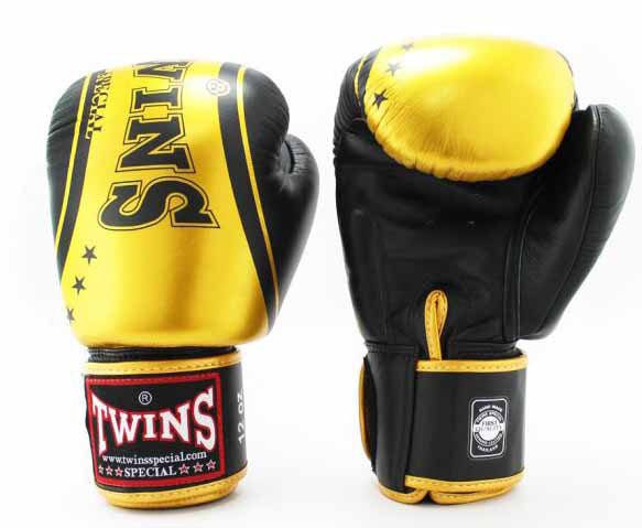 TWINS Boxing Gloves - Signature - Black, White, Gold