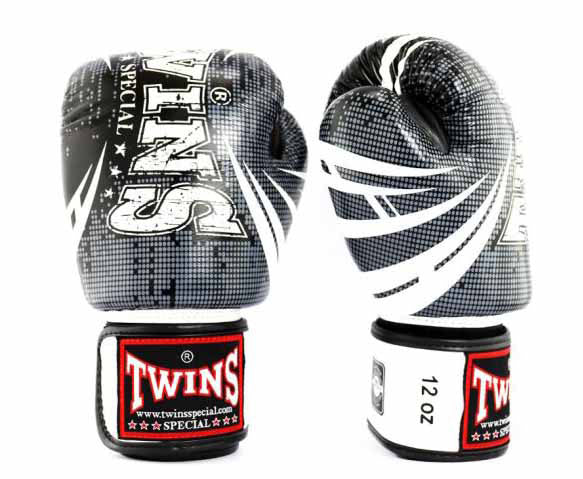 TWINS Boxing Gloves - Signature - Black, White, Blue