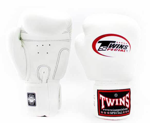 TWINS Boxing Gloves- Pro Synthetic w/ Velcro - Classic Tones - Black, White