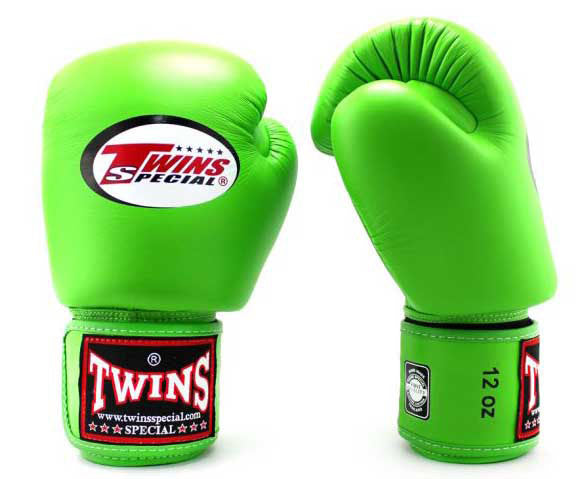 TWINS Boxing Gloves- Premium Leather w/ Velcro - Bold Colors - Red, Brown, Lime Green, Blue, Lavender