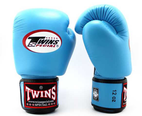 Light Blue TWINS Boxing Gloves - Velcro Wrist - BGVL3