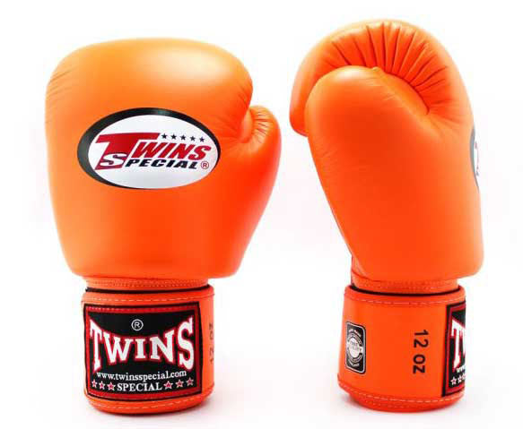 Orange TWINS Boxing Gloves - Velcro Wrist - BGVL3