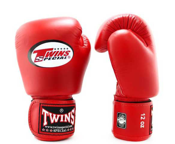 TWINS Boxing Gloves- Premium Leather w/ Velcro - Bold Colors - Red, Brown, Lime Green, Blue, Lavender